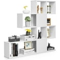 thumbnail image 1 of QRKD 8 Cubes Bookshelf, Modern Ladder Corner Bookcase, 5-Tier Display Shelf for Home Office, Living Room Divider, 47 x 8 x 43 Inch（White）, 1 of 9