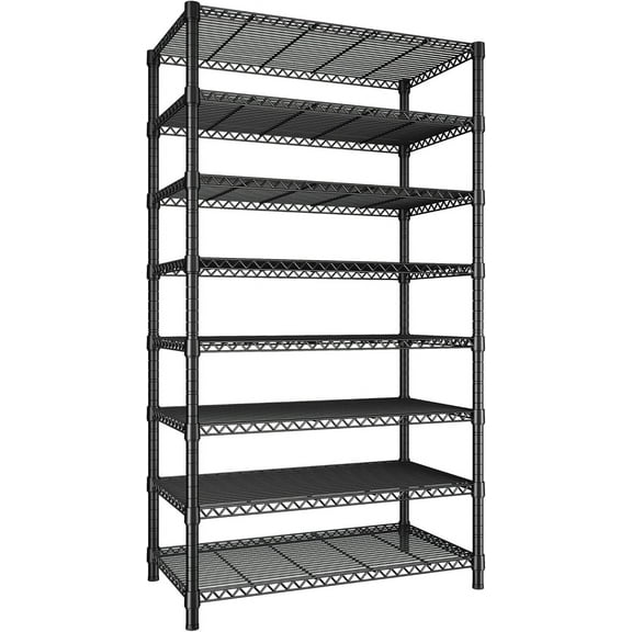 QRKD 8 Tier Metal Shelving 75" H Storage Shelves Tall Wire Shelving Unit Adjustable Detachable Storage Shelves for Laundry Pantry Kitchen 1040LBS Storage Rack 75" H X 35" W X 14" D