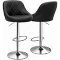thumbnail image 1 of QRKD Bar Stools Set of 2, Swivel Counter Height Bar Stools, Modern Island Chair with Back and Footrest for Kitchen Dining Room, Black, 1 of 18