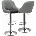 thumbnail image 1 of QRKD Bar Stools Set of 2, Swivel Counter Height Bar Stools, Modern Island Chair with Back and Footrest for Kitchen Dining Room, Gray/Black, 1 of 18