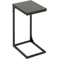 thumbnail image 1 of QRKD C Shaped End Table with Metal Frame Adjustable Feet, Under Couch Bedside Table Couch Sofa Snack End Tables for Living Room, Bedroom,Black, 1 of 7