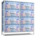 thumbnail image 1 of QRKD Dresser with 8 Drawers - Furniture Storage Chest Tower Unit for Bedroom, Hallway, Closet, Office Organization - Steel Frame, Wood Top, Easy Pull Fabric Bins (8-Drawer, Blue), 1 of 12