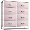 thumbnail image 1 of QRKD Dresser with 8 Drawers - Storage Unit Organizer Chest for Clothes - Bedroom, Kids Room, Nursery, & Closet (Pink, 31.5 x 12 x 32-8 Drawer), 1 of 12