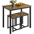 thumbnail image 1 of QRKD Industrial Dining Kitchen Table Set for 2 Breakfast Nook Table w/ 2 Stools for Dining Room Kitchen Small Space, Rustic Brown, 1 of 9