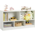 thumbnail image 1 of QRKD Kids Toy Storage Organizer, 5-Section Storage Cabinet for Organizing Books Toys, Wooden Bookshelf Daycare Furniture for School, Classroom Playroom, Nursery, Kindergarten (White), 1 of 6