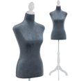 thumbnail image 1 of QRKD Mannequin Body Dress Form Torso Female Manikin 49.6-63.4 Inch Height Adjustable Wooden Tripod Stand High Density Foam Portable Display Mannequin (Grey, 49.6-63.4 Inches), 1 of 16