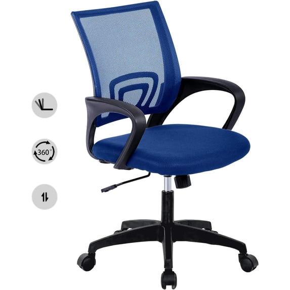 QRKD Office Chair, Ergonomic Upgraded Desk Chair, Executive Swivel Computer Chair with Lumbar Support for Home, Office(Blue)