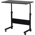 thumbnail image 1 of QRKD Rolling Sofa Side Table Mobile Snack Table, Height Adjustable Portable Laptop Computer Stand Desks Breakfast Tray Table with Wheels for Living Room Bedroom, Wood Desktop with Metal Frame (Black), 1 of 19