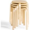 thumbnail image 1 of QRKD Stacking Stools Set of 4, Portable Bentwood Nesting Stools, 18 Inch School Chairs Flexible Seating for Students Adults Classroom Elementary Home Kitchen Dining Room Use Natural, 1 of 8