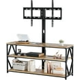 thumbnail image 1 of QRKD TV Stand for 32-75 inch TVs, Swivel TV Stand with Mount and Power Outlet for Living Room, Height Adjustable TV Entertainment Center with Storage for Bedroom (Rustic Brown), 1 of 8