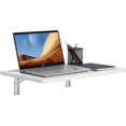 thumbnail image 1 of QRKD Wall Mounted Folding Table, Wall Mount Drop Leaf Tables, Wooden Floating Desk for Dining, Laundry Room, Office, 23.6" x 15.6" Fold Down Desk with Carbon Steel Bracket(White), 1 of 9