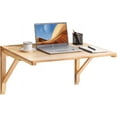 thumbnail image 1 of QRKD Wall Mounted Folding Table, Wall Mounted Drop Leaf Tables, Solid Wood Floating Desk for Dining, Laundry Room, Office, 31.5" x 23.58" x 17.24" Fold Down Desk(Wooden), 1 of 18