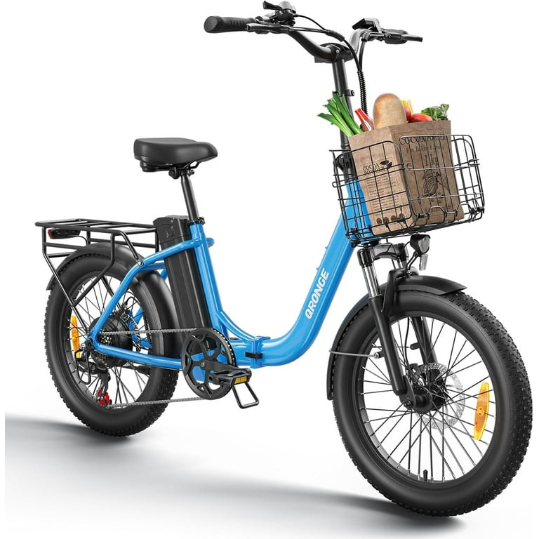 Ebike City Bike With Basket ANCHEER 26'' Electric Bike For Adults