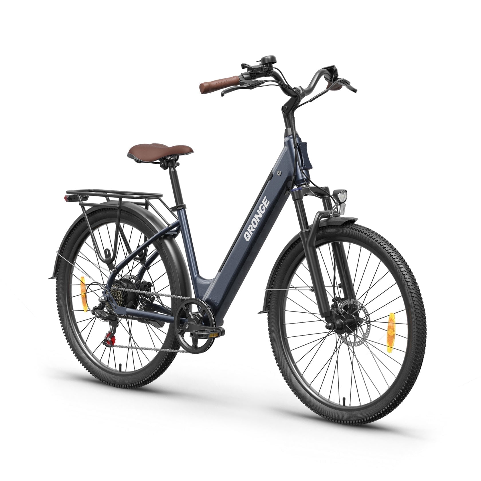 26 inch Electric Bike for Adults 1200W Peak Step Through E-Bike 70Miles Range 25 mph Max Speed Electric Bicycles 7-Speed Front Fork Suspension E-Mountain Bikes 36V 12.8AH Battery, UL2849 by SGS