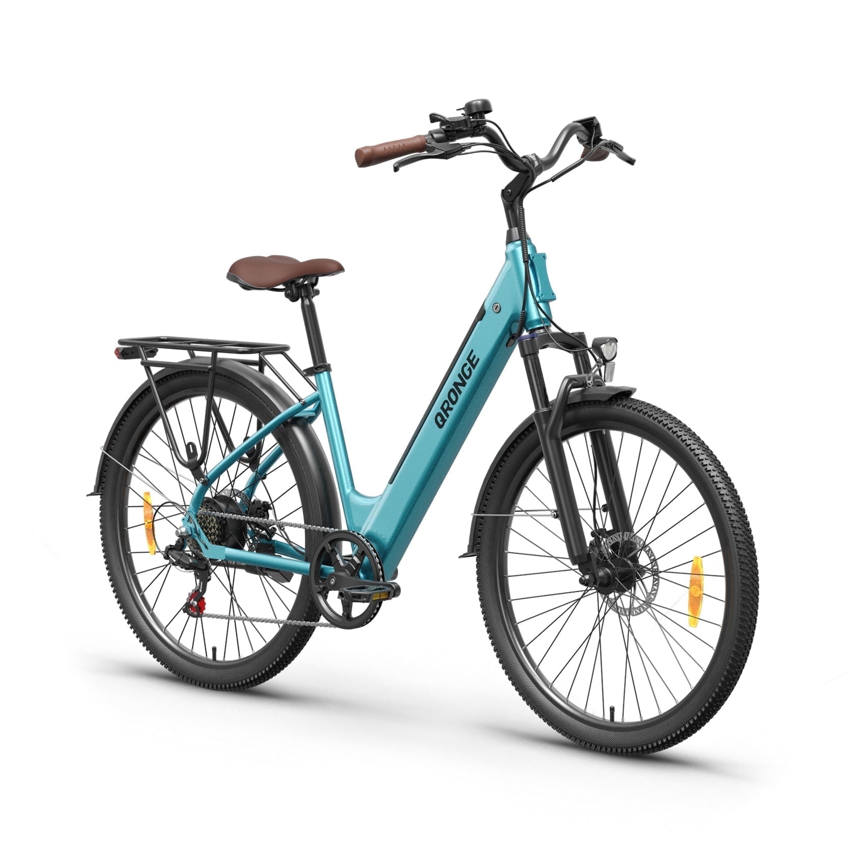 26 inch Electric Bike for Adults 1200W Peak Step Through E-Bike 70Miles Range 25 mph Max Speed Electric Bicycles 7-Speed Front Fork Suspension E-Mountain Bikes 36V 12.8AH Battery, UL2849 by SGS