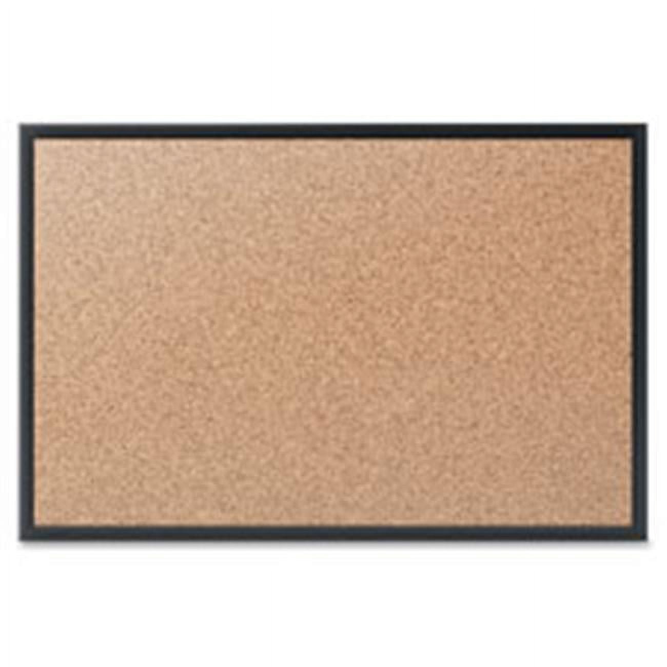 QRT Cork Bulletin Board, 6 in. x 4 in., Aluminum Frame-Black