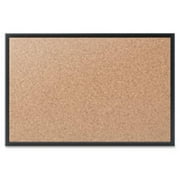 Quartet Classic Series Bulletin Board 48" Height x 96" Width - Brown Natural Cork Surface - Self-healing, Durable, Sturdy - Black Aluminum Frame - 1 / Each