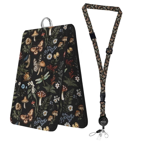 QRZQRZ Double Sided Clear Badge Holder with Adjustable Retractable Lanyards, Cow Print Leather ID Name Badge Card Holder Breakaway Lanyards for Teacher, Students, Nurse