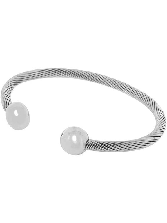 QRay Silver Deluxe Men Women C-Shaped Health Wellness Bracelet
