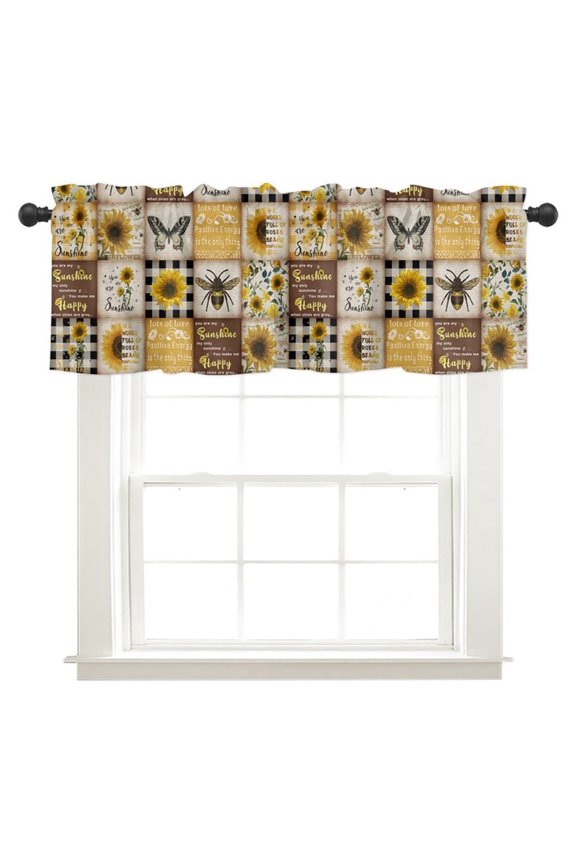 Tropical Lemon Short Valance Curtains, 54" x 18"