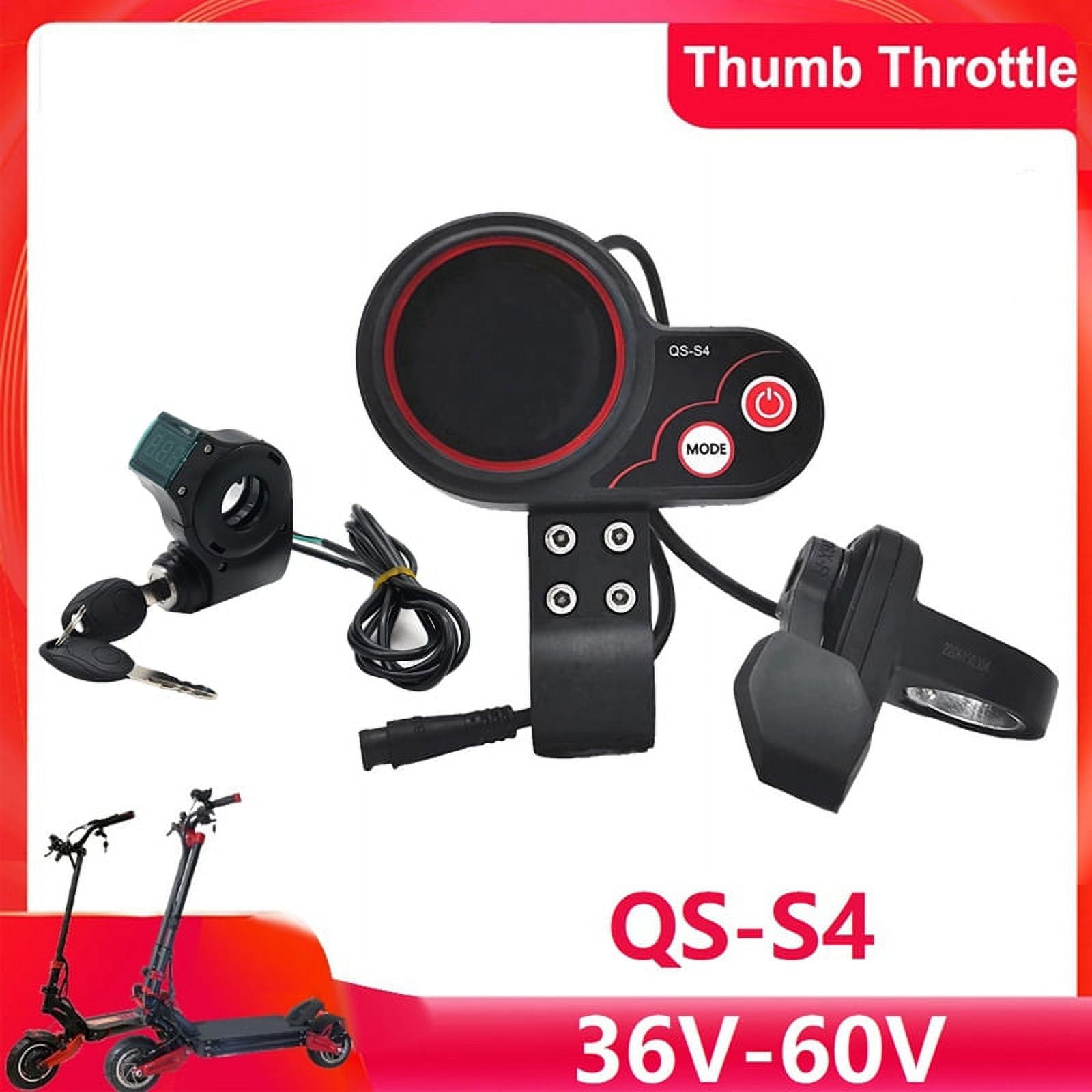 QS-S4 36V-60V Thumb Throttle LCD Display Kit+Ignition Lock Key