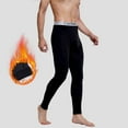 thumbnail image 1 of QSAWXQZ Fleece Lined Thermal Base Layer for Men Elastic Waist Solid Workout Leggings for Cold Black M, 1 of 9