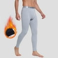 thumbnail image 1 of QSAWXQZ Fleece Lined Thermal Base Layer for Men Elastic Waist Solid Workout Leggings for Cold Gray L, 1 of 6