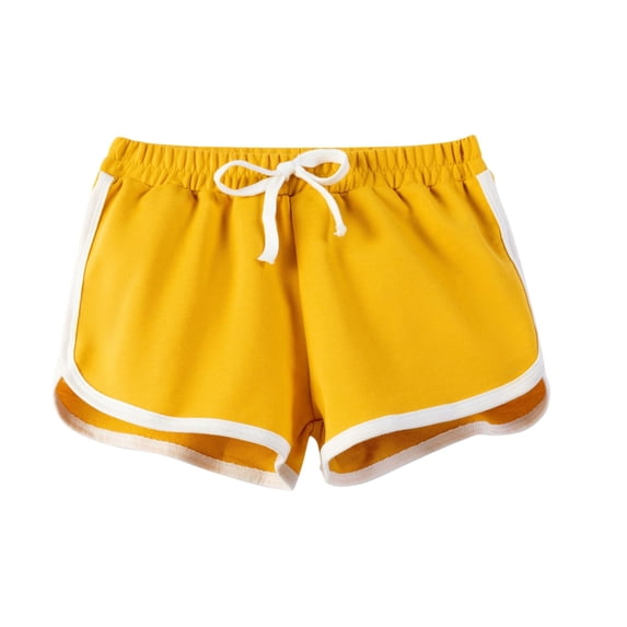 QSAWXQZ Girls' Cotton Shorts Elastic Waist Drawstring Casual Solid Soft Breathable Hot Shorts for Summer 9 Years