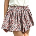 thumbnail image 1 of QSAWXQZ Girls' Floral Skater Mini Skirt Elastic Waist Lightweight Twirl Bottoms Princess Style Casual for Summer 5 Years, 1 of 6