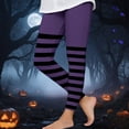 thumbnail image 1 of QSAWXQZ Girls' Halloween Leggings Elastic Waist Striped Stretch Soft Casual Pants Workout Bottoms 7 Years, 1 of 6