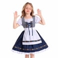 thumbnail image 1 of QSAWXQZ Girls' Oktoberfest Dirndl Dress Crew Neck Short Sleeves Mini Folk Dress Outfit Festival Halloween Wear 14-16Years, 1 of 9
