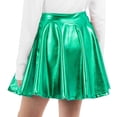 thumbnail image 1 of QSAWXQZ Girls Party Skirt Holographic Elastic Waist a Line Built-in Shorts Mini Skirt 12-13 Years, 1 of 6