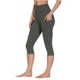 thumbnail image 1 of QSAWXQZ Women's Solid Capri Yoga Pants 7/8 Length High Waist Butt Lift Leggings with Side Pockets for Workout Dark Gray XL, 1 of 9