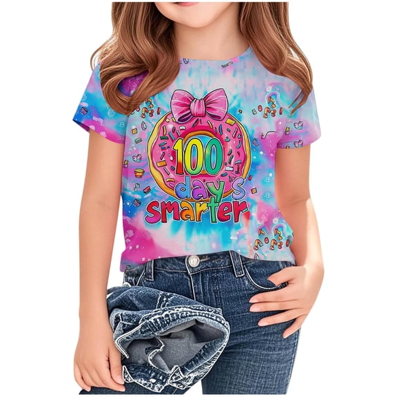 QSAWXQZ Kids' Donut Graphic T Shirt Short Sleeve Crew Neck Pullover Top Casual Tee for Summer 3 Years