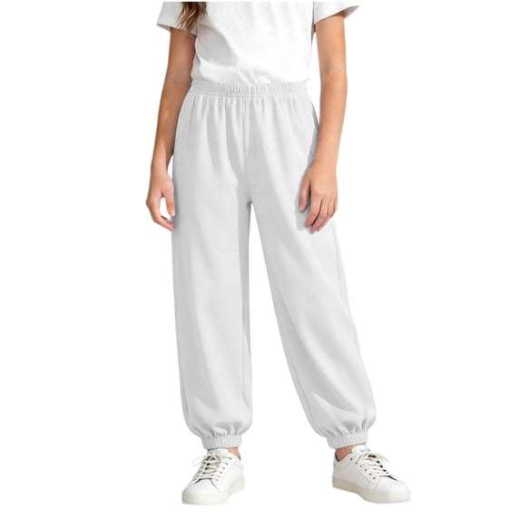 QSAWXQZ Kids' Jogger Pants Elastic Waist Cuffed Hem Lightweight Athletic Sweatpants 15-16 Years