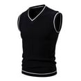 thumbnail image 1 of QSAWXQZ Men' Sweater Vest V Neck Sleeveless Cable Knit Ribbed Pullover Vest for Fall XL, 1 of 7