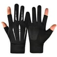 thumbnail image 1 of QSAWXQZ Men's 2 Cut Finger Fishing Gloves UPF 50+ Sun Protection Ice Silk Breathable Non Slip Grip for Kayaking Gray Free Size, 1 of 3