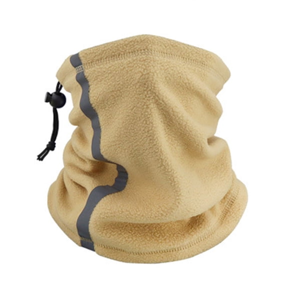QSAWXQZ Men's 2 PC Winter Beanie Neck Gaiter Reflective Stripe Fleece Cold Weather Set Free Size