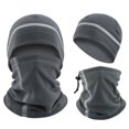 thumbnail image 1 of QSAWXQZ Men's 2 PC Winter Beanie Neck Gaiter Reflective Stripe Fleece Cold Weather Set Free Size, 1 of 4