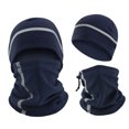 thumbnail image 1 of QSAWXQZ Men's 2 PC Winter Beanie Neck Gaiter Reflective Stripe Fleece Cold Weather Set Free Size, 1 of 4