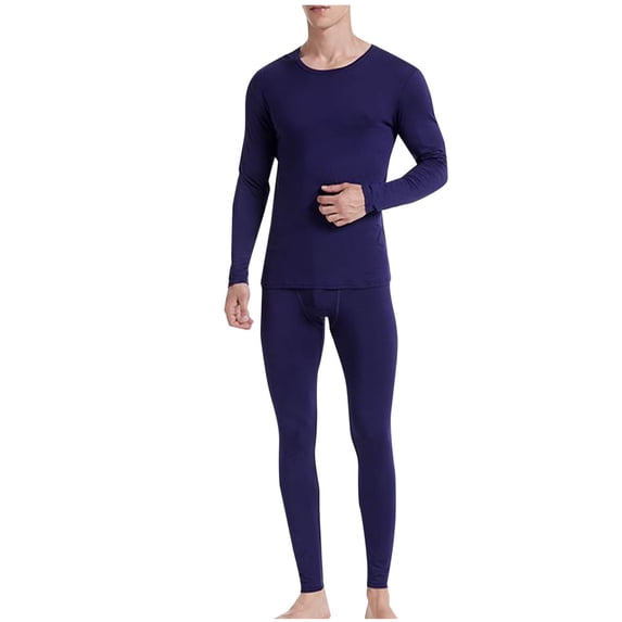 QSAWXQZ Men's 2PC Modal Blend Thermal Long Underwear Top and Pants Set Crew Neck Long Sleeve Stretch Soft Winter Base Layer 3XL