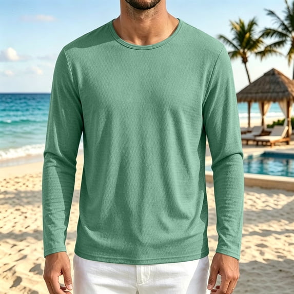 QSAWXQZ Men's Athletic T Shirt Crew Neck Long Sleeve Quick Dry Breathable Top 3XL