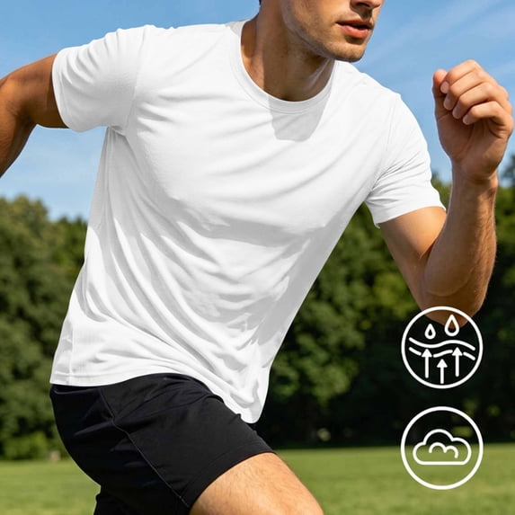 QSAWXQZ Men's Athletic T Shirt Crew Neck Short Sleeve Quick Dry Breathable Stretch Top XL
