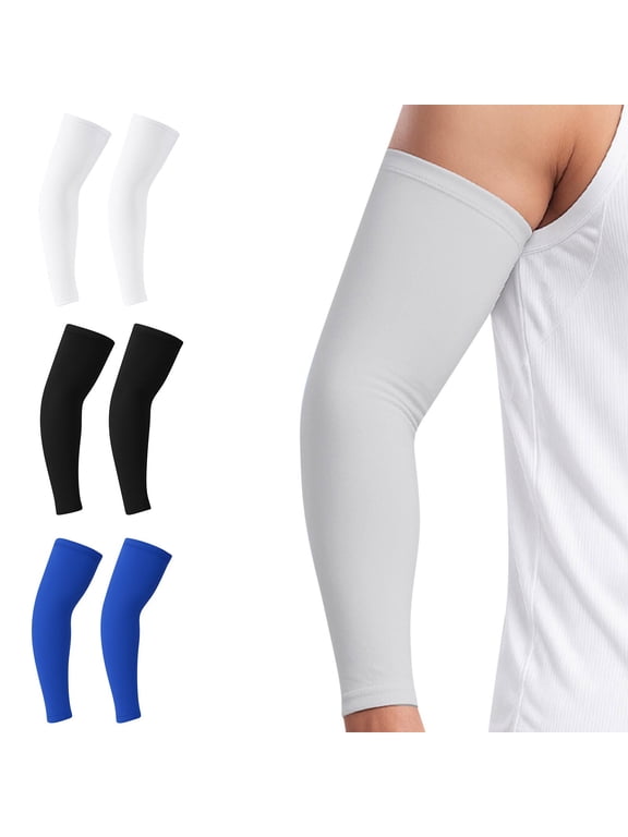 Men's Basic Sun Protection Cooling Arm Sleeves UPF 50+ UV Guard Elastic Lightweight Arm Covers for Outdoor Activities Free Size