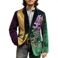 thumbnail image 1 of QSAWXQZ Men's Carnival Corduroy Print Blazer Long Sleeve Lapel Button Down Fancy Dress Party Jacket Festival Coat with Pockets XL, 1 of 5