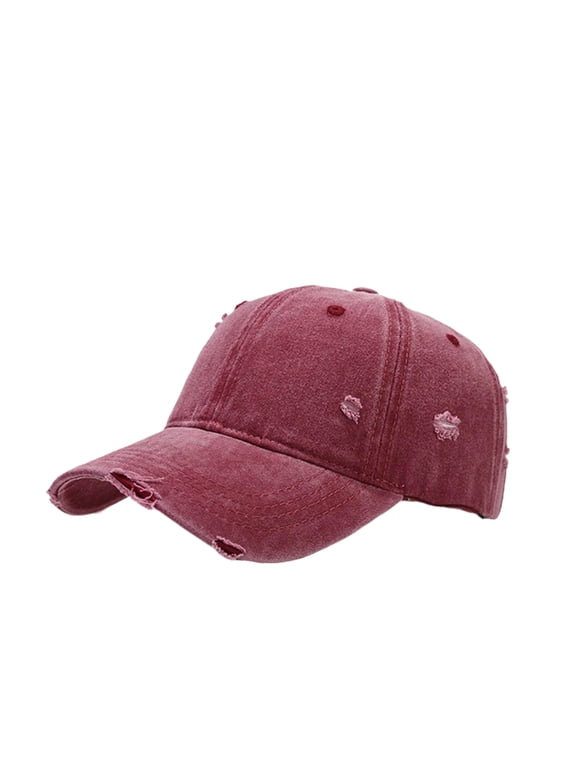 Men's Cotton Baseball Cap Distressed Duckbill Hat Adjustable Casual Sports Cap for Outdoor Free Size