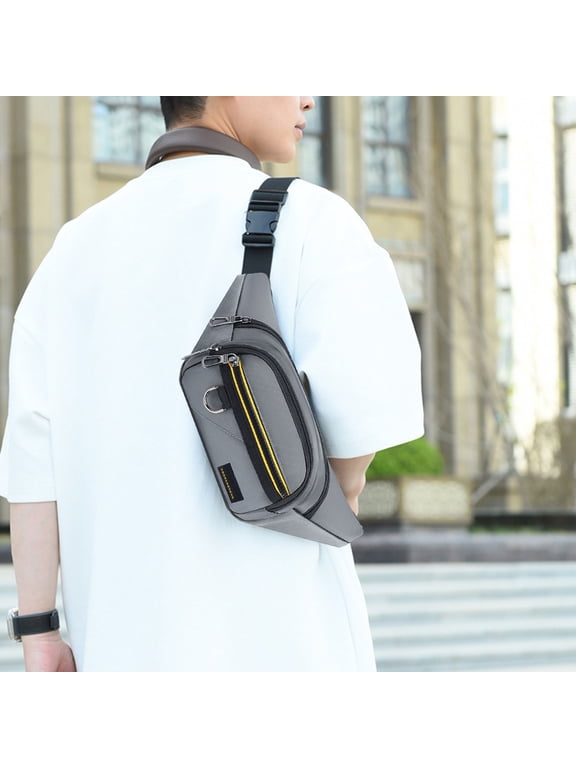 Men's Crossbody Waist Pack Sling Bag Zipper Phone Pouch Adjustable Belt Free Size