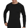 thumbnail image 1 of QSAWXQZ Men's Fleece Lined Base Layer Thermal Base Layer Long Sleeve Crewneck Soild Pullover Shirt Underwear for Workout Black M, 1 of 9