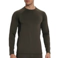 thumbnail image 1 of QSAWXQZ Men's Fleece Lined Base Layer Thermal Base Layer Long Sleeve Crewneck Soild Pullover Shirt Underwear for Workout Olive Green 2XL, 1 of 8
