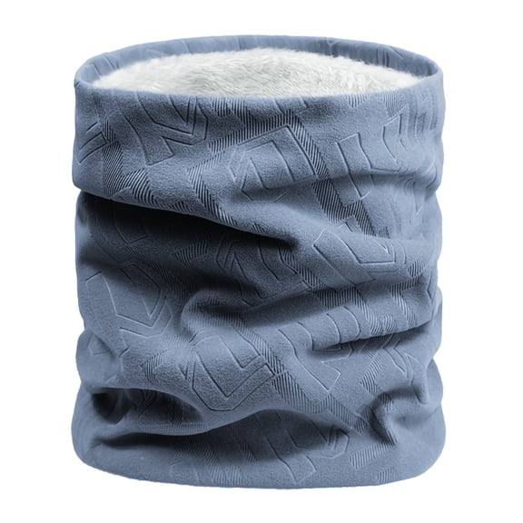 QSAWXQZ Men's Fleece Lined Textured Neck Gaiter Windproof Waterproof Neck Warmer for Cold Blue Free Size